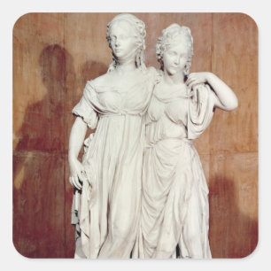 Doppelstatue der Prinzessin Louise (1776-1810) Quadratischer Aufkleber