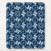 Doppelsternkettenschattierungen von blauem Quilt Mousepad (Vorne)