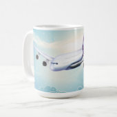 Doppelstock-Jet-Flugzeug Kaffeetasse (Vorderseite Links)