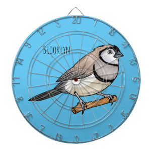 Doppelstrich-Finkenvogel-Cartoon-Illustration Dartscheibe
