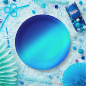 Doppelstrichmontage Ombre-Effekt Blau Pappteller (Party)