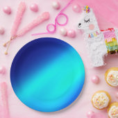 Doppelstrichmontage Ombre-Effekt Blau Pappteller (Party)