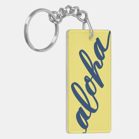 Doppelt-Aloha Schlüsselanhänger mit Punahou Farben (Vorderseite links)