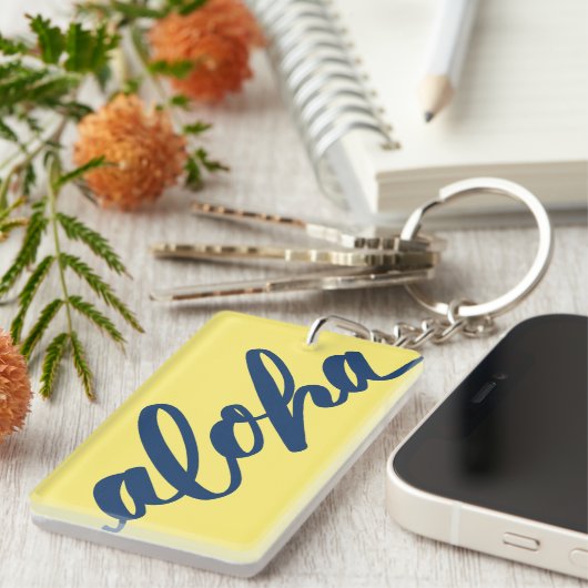 Doppelt-Aloha Schlüsselanhänger mit Punahou Farben (Vorderseite rechts)