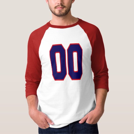 DOPPELT-NULL BLAUES U. ROT T-Shirt (Vorderseite)