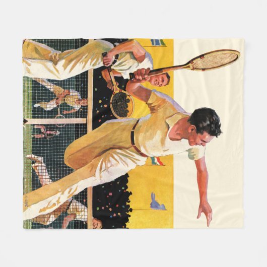 Doppelt-Tennis-Match Fleecedecke (Vorderseite (Horizontal))