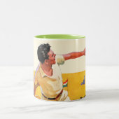 Doppelt-Tennis-Match Zweifarbige Tasse (Mittel)