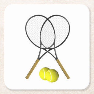 Doppelt-Tennis-Sport-Thema Rechteckiger Pappuntersetzer