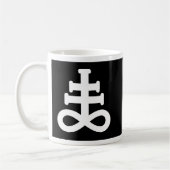 Doppelt-Weiß auf schwarzer Brimstone-Symbol-Tasse Kaffeetasse (Links)