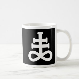 Doppelt-Weiß auf schwarzer Brimstone-Symbol-Tasse Kaffeetasse