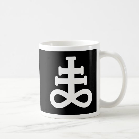 Doppelt-Weiß auf schwarzer Brimstone-Symbol-Tasse Kaffeetasse (Rechts)