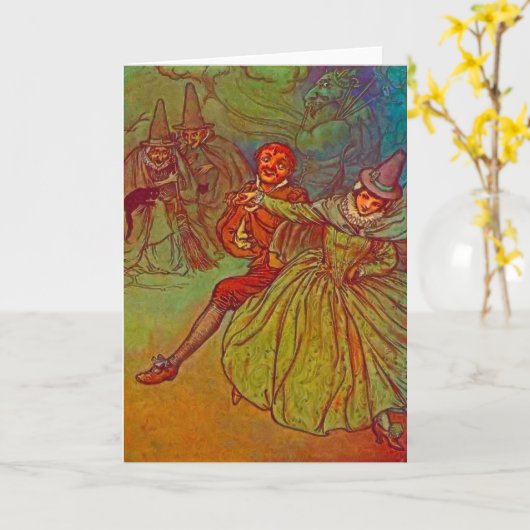 Doppeltanz mit Hexen beobachten Karte (Gelbe Blume)