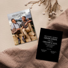 Doppelte Absolventen Foto gemeinsame Party Einladu