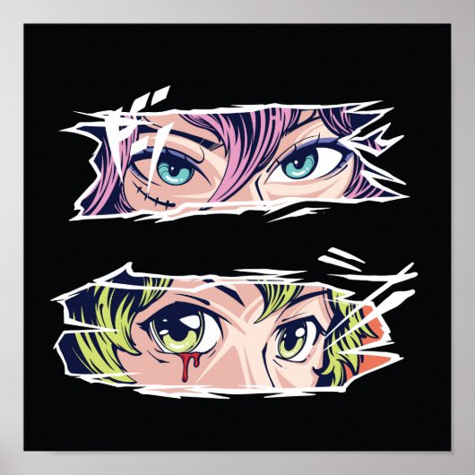 Doppelte Anime-Augen Poster (Vorne)