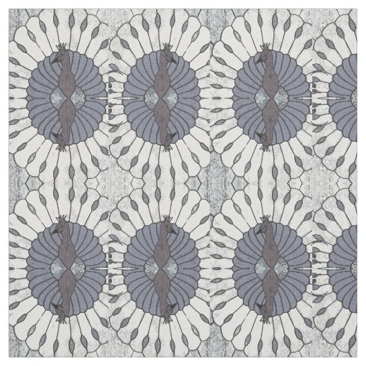 Doppelte Ansicht des Pfaus Stoff (Muster)