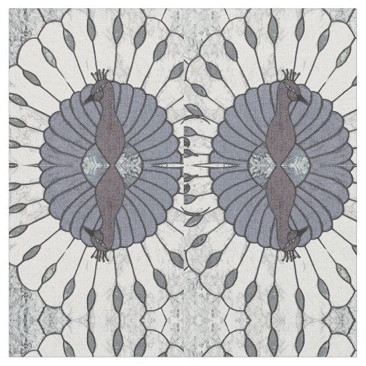 Doppelte Ansicht des Pfaus Stoff (Nahaufnahme)