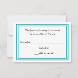 Doppelte Aquamarine Folie - RSVP-Karte RSVP Karte