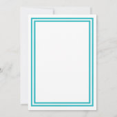 Doppelte Aquamarine Trim - 12x18Wedding Einladung (Rückseite)