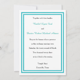 Doppelte Aquamarine Trim - 12x18Wedding Einladung