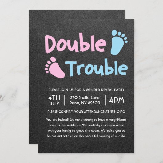 Doppelte Aufdeckung der Probleme bei der Geschlech Einladung (Vorne/Hinten)