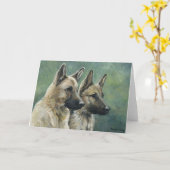 "Doppelte Aufgaben-" Schäferhund-Kunst Notecards Karte (Gelbe Blume)