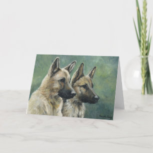 "Doppelte Aufgaben-" Schäferhund-Kunst Notecards Karte