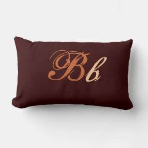 Doppelte B-Monogramm in Braun und Beige Lendenkissen