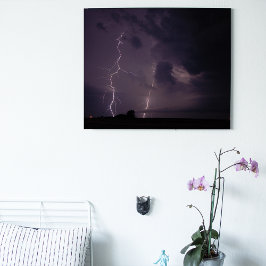 Doppelte Blitzschläge in Nordwestkansas Leinwanddruck