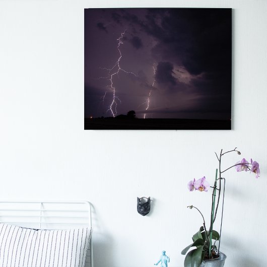 Doppelte Blitzschläge in Nordwestkansas Leinwanddruck
