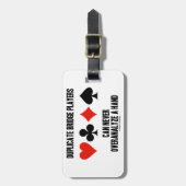 Doppelte Bridge-Spieler können Overanalyze nie Gepäckanhänger (Vorderseite vertikal)