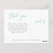 Doppelte der fröhlichen doppelten Geburtsankündigu Postkarte (Rückseite)