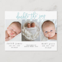 Doppelte der fröhlichen doppelten Geburtsankündigu