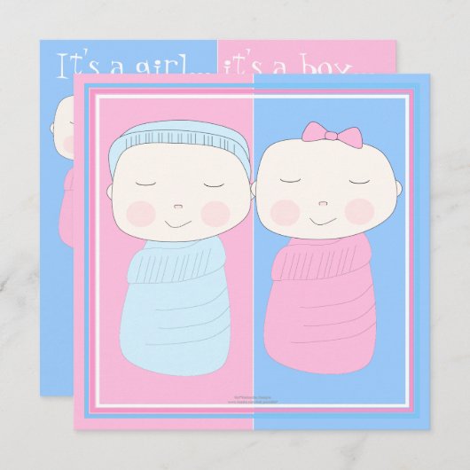 Doppelte die Freude! Einladung zur Dusche von Zwi (Vorne/Hinten)