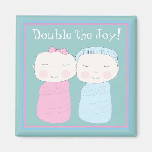 Doppelte die Freude! Twin Baby Magnet (Vorne)
