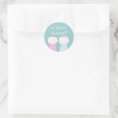 Doppelte die Freude! Twin Baby Shower Runder Aufkleber (Tasche)