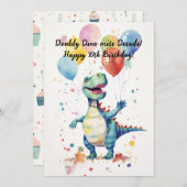 Doppelte Dino-mite Dekade! Geburtstagskarte Einladung (Vorne/Hinten)