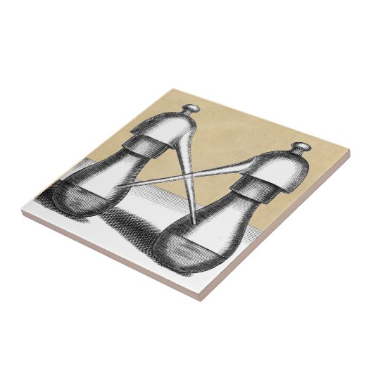 Doppelte Eagle-Alchimie-Laborflasche Fliese (Seite)