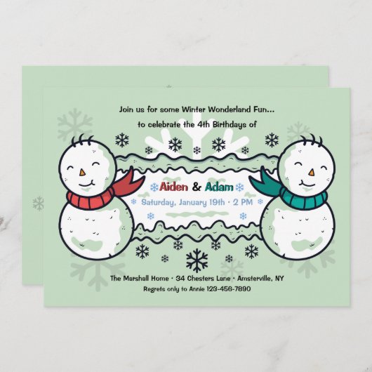 Doppelte Einladung zur Geburtstagsparty (Vorne/Hinten)