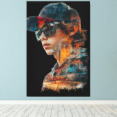 Doppelte Exposition der städtischen Lebensräume Leinwanddruck (Insitu (Holzboden))