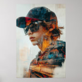 Doppelte Exposition der städtischen Lebensräume Poster (Vorne)