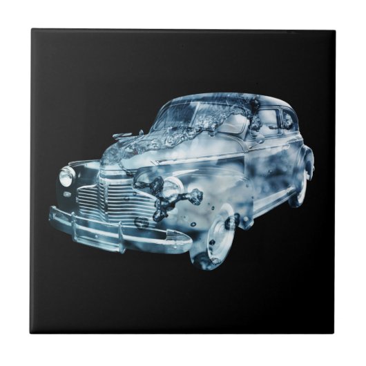 Doppelte Exposition des Autos Fliese (Vorderseite)