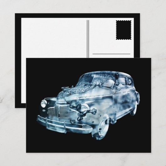 Doppelte Exposition des Autos Postkarte (Vorne/Hinten)
