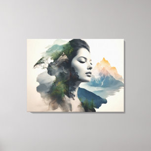 Doppelte Exposition von Frauen Leinwanddruck