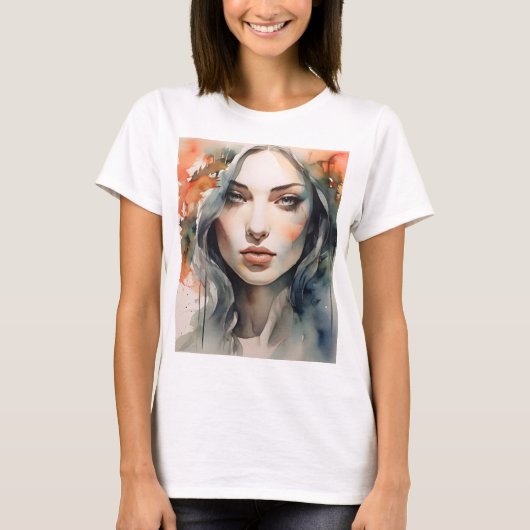 Doppelte Exposition von Frauen T-Shirt (Vorderseite)