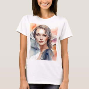 Doppelte Exposition von Frauen T-Shirt