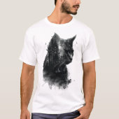Doppelte Exposition von Katzen und Wäldern T-Shirt (Vorderseite)