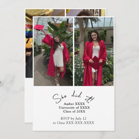 Doppelte gemeinsame Graduiertengruppe - Einladung (Vorne/Hinten)