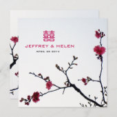 Doppelte Glück-Hochzeit freundlicher Einladung (Vorne/Hinten)