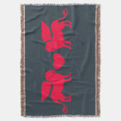 DOPPELTE GREIFE der LIEBE Throwdecke Decke (Vorderseite Vertikal)