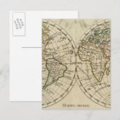 Doppelte Hemisphäre-Karte Postkarte (Vorne/Hinten)